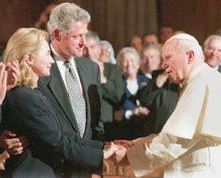 Bill, Hillary and Jean-Paul II