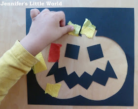 Child crafting for Halloween