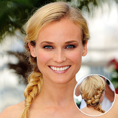 Diane Kruger opted a braid hair style on the Cannes Film Festival's Red 