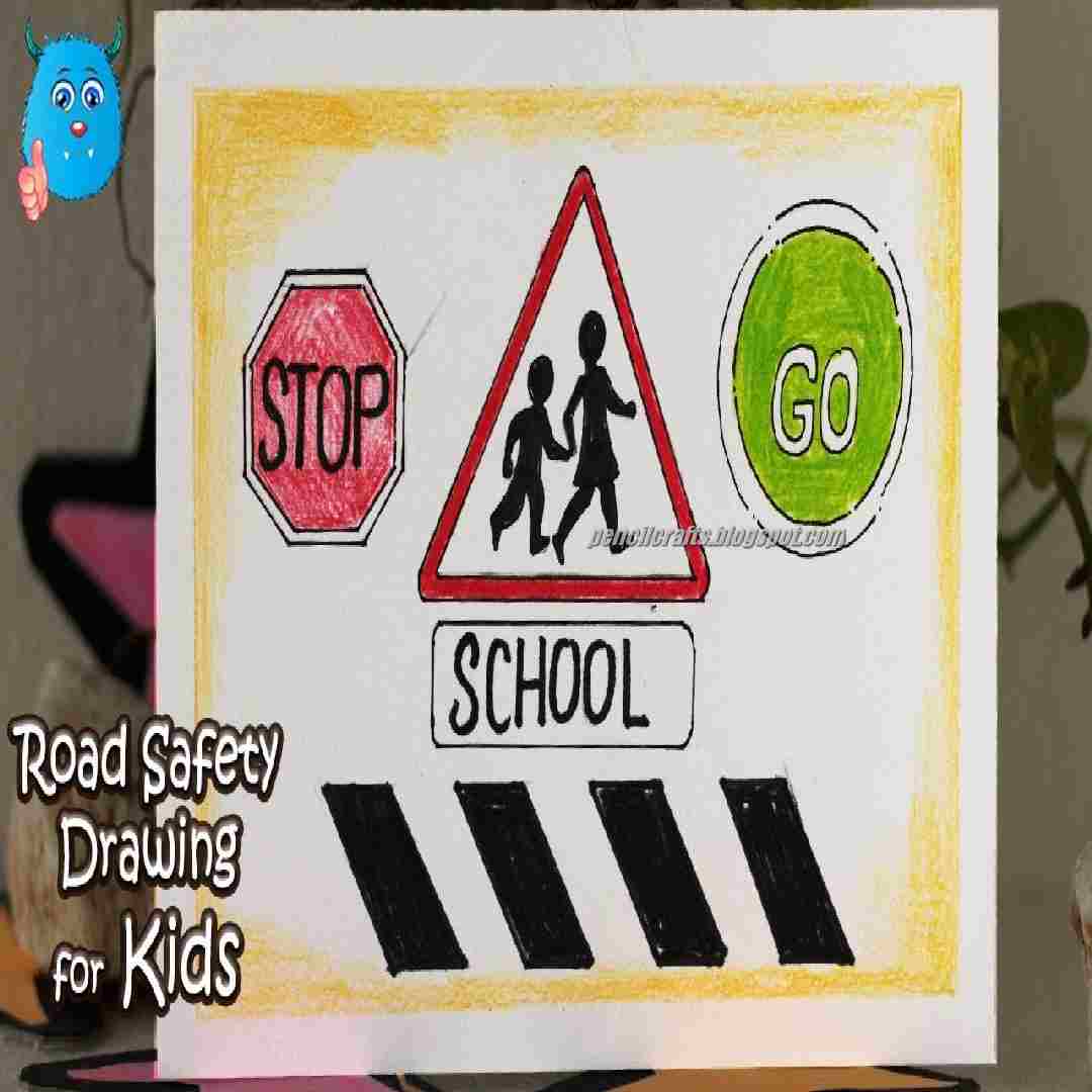 Road Two Wheeler Safety Drawings and SLogans