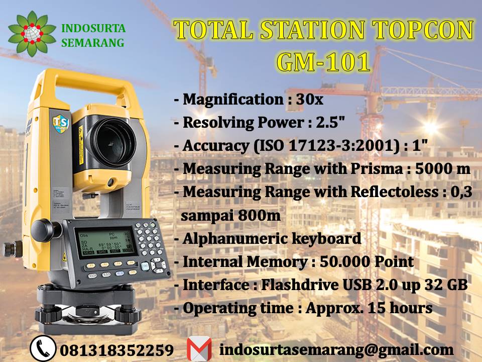 Jual Total Station Topcon GM-101 Bergaransi di Semarang