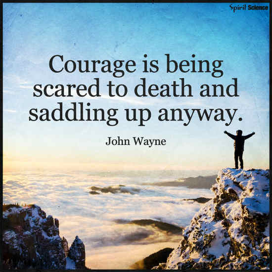 Courage is being scared to death and saddling up anyway. - 101 QUOTES