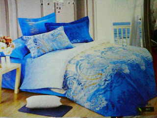 Sprei Motif Ukir Biru