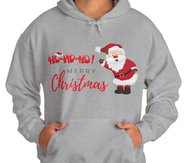 Unisex HO HO HO Merry Christmas Santa Clause Heavy Blend™ Hooded Sweatshirt