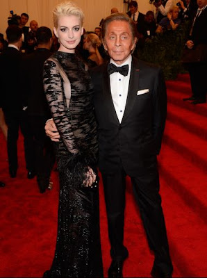 The 'Les Miserables' star walked the carpet with Valentino Garavani, who designed her gow