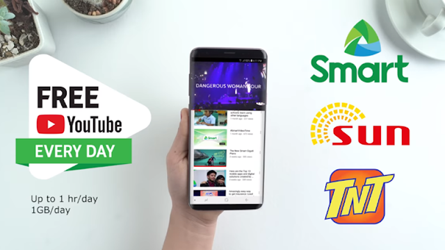 Get Free YouTube Everyday on Selected Smart, TNT and Sun Promos
