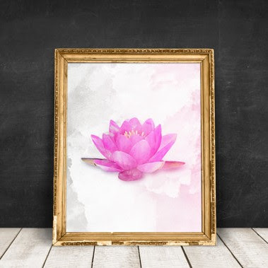 Etsy Lotus Flower Printable via BeSoStyle