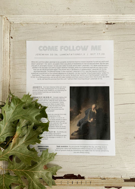 Come Follow Me printable with fall leaves.
