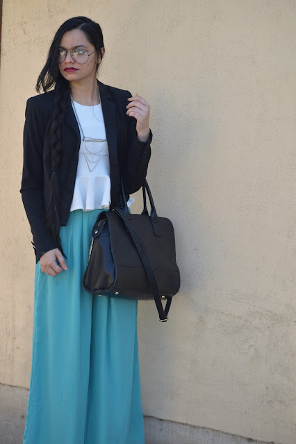 workwear, how to wear palazzo pants to work, mint palazzo pants, white shirt, minimal dressing, capsule wardrobe, how to dress for the office in mumbai, what to wear to work, corporate dressing, office outfit ideas, workwear, mumbai fashion, what to wear in mumbai office, office outfits