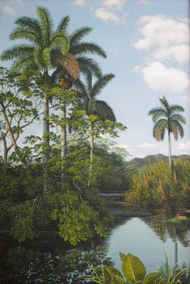 paisaje típico cubano al oleo