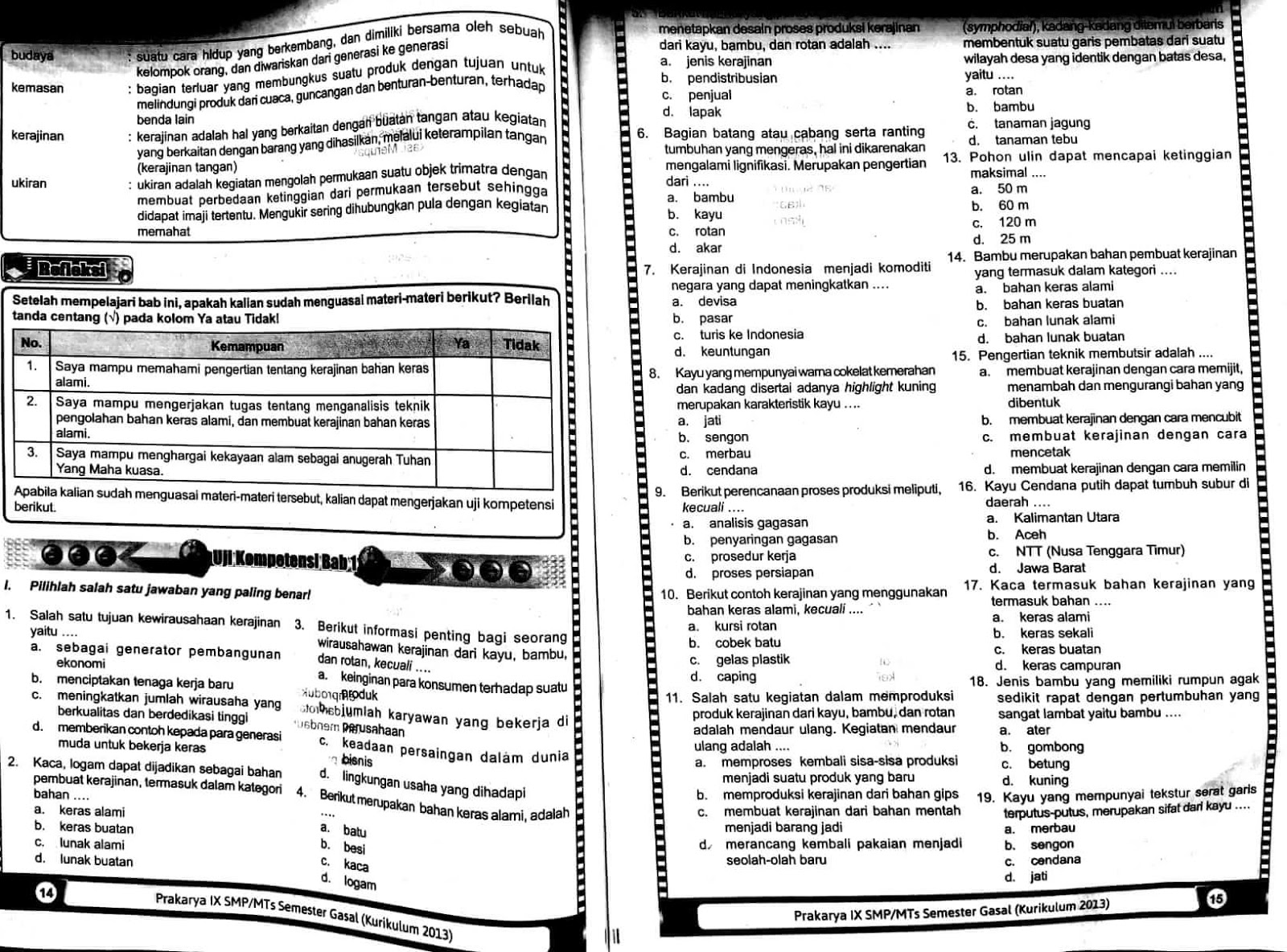 Mengisi Lks Lembar Kerja Siswa Prakarya Bank Soal Tes