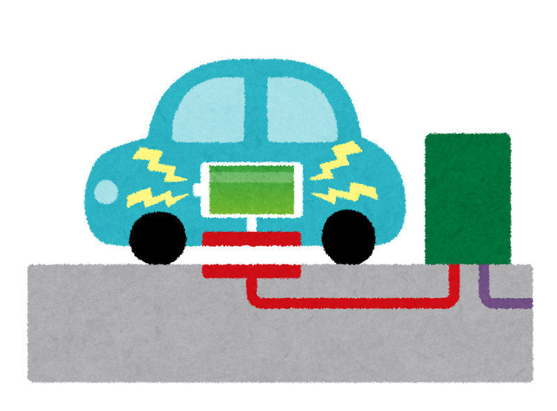 無料イラスト かわいいフリー素材集 車のワイヤレス充電のイラスト