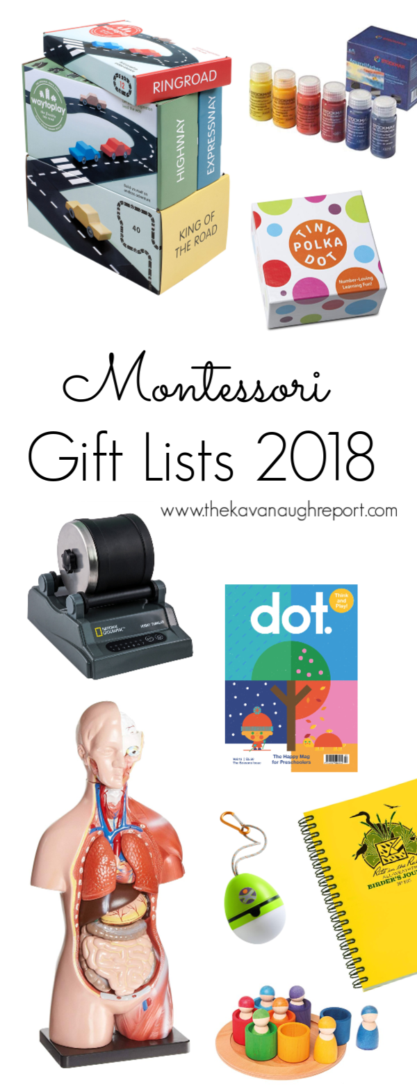 Montessori friendly gift lists for our family 2018 including joint gifts and stocking stuffers