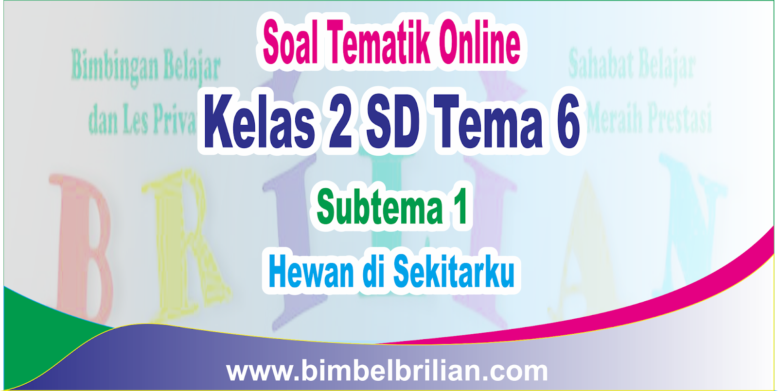 Soal Tematik Online Kelas 2 SD Tema 6 Subtema 1 Hewan di 