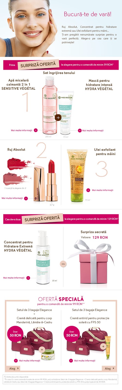 YVES ROCHER ROMANIA   Promotii Iulie 2016