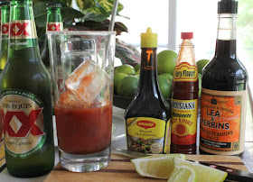 Food Lust People Love: A refreshing drink, spicy micheladas are made with cold beer, tomato juice, lime juice and lots of spicy seasonings. #SundaySupper