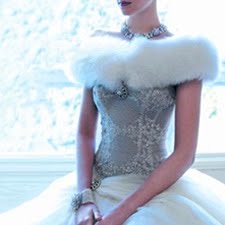 blue winter wedding dress