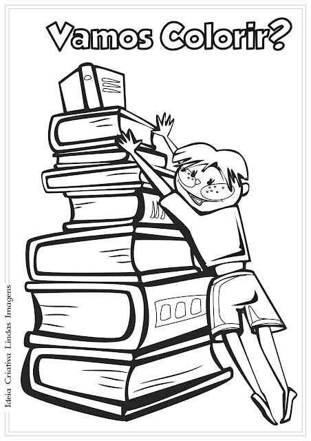 Desenho Dia do Livro Infantil/ Dia do Estudante para colorir
