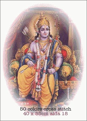 rama cross stitch pattern hindu india