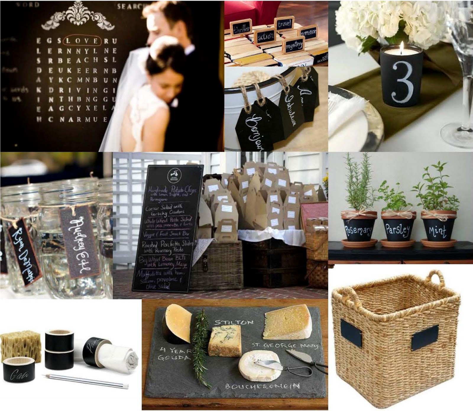 chalkboard wedding decor