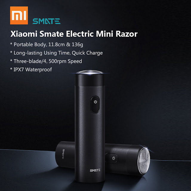 Xiaomi Smate Electric Turbine Razor with Charging Indicator IPX7 Waterproof Beard Shaver Mini Comfy 
