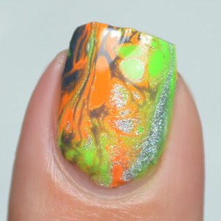 lime green fluid nail art