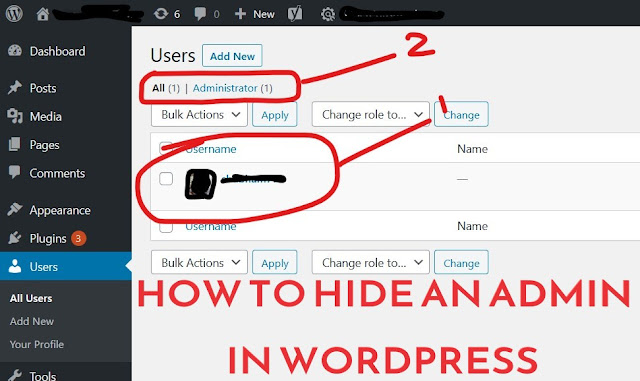 Hide an admin user create secret admin in wordpress