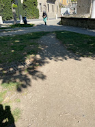 Desire path in Bergamo, Italy