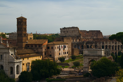 The Forum with the Colosseum in the Background - Rome, Italy