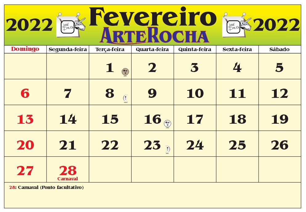 Arterocha Calendario Mes De Fevereiro 2022