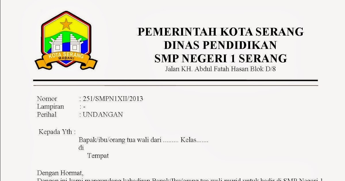 Contoh Surat Resmi Sekolah ~ KESAMBET