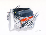 Ferrari F1 engine. My latest commission drawing.