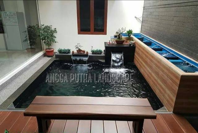 Jasa pembuatan dekorasi kolam tebing, dekorasi relif air terjun malang