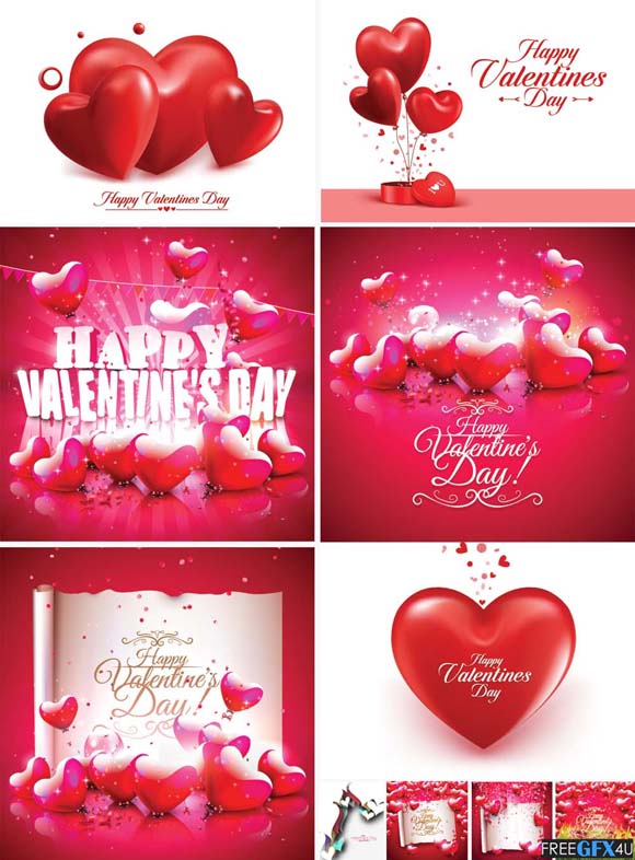 Valentines Day 38 Backgrounds With Hearts Pack