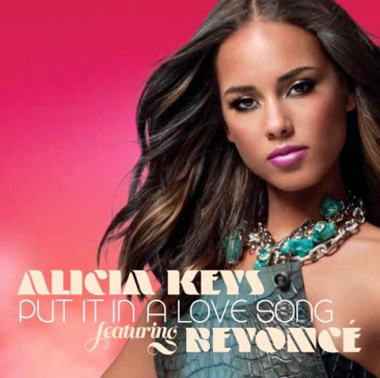 Alicia Keys' official single cover for 'Put it in a love song'