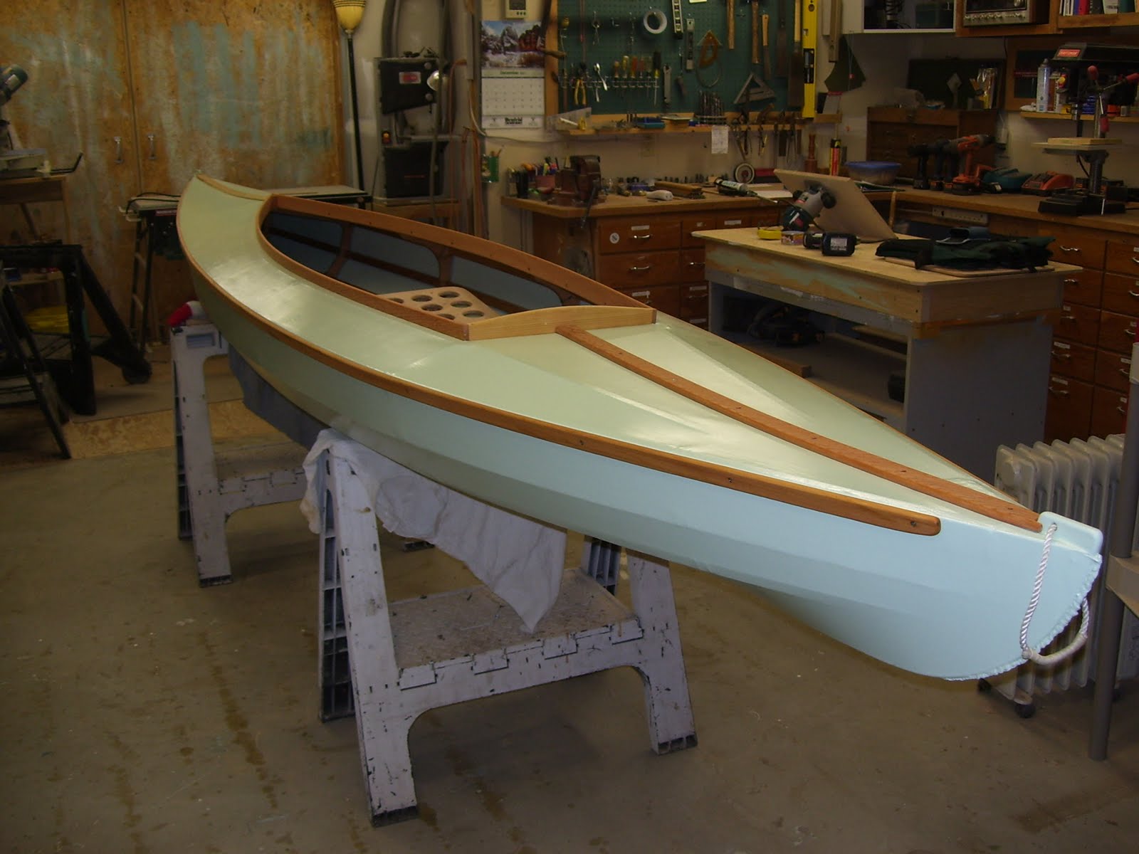  built two skin on frame kayaks, one for a friend and one for himself
