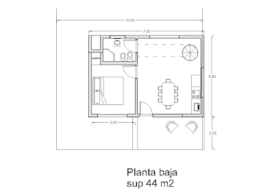 plano casa 44 mts