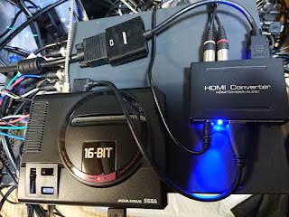 メガドライブミニ → オーディオ分離器 → VGA変換