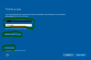 podes iniciar sesso na sua conta, criar caso não tenha ou pressionar em ignorar