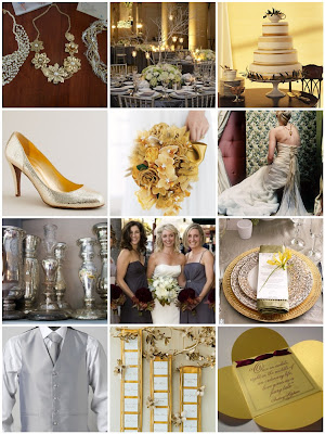 I thought a silver and gold palette for a winter wedding inspiration