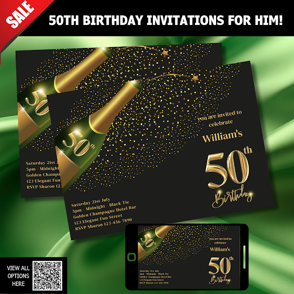 50TH BIRTHDAY INVITATIONS FOR HIM