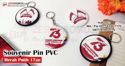 Merchandise HUT RI PIN PVC Custom Design Murah