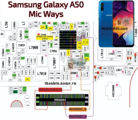 Samsung A50 lỗi mic - mất mic