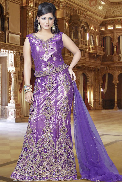 Bridal Lehenga in Purple www.fashion-beautyzone.blogspot.com