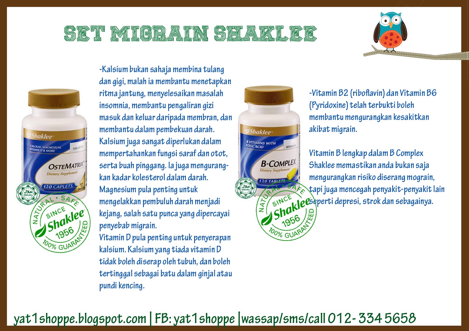 Your 1 stop beauty & health care center: Set Migrain Shaklee
