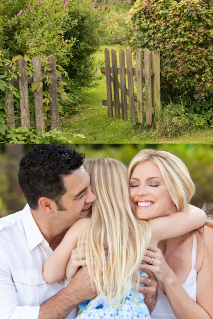 Parents Daughter Hug Garden Gate