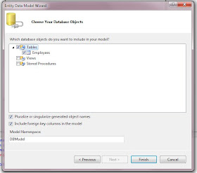 ADO.NET Entity Framework - Choose your database objects