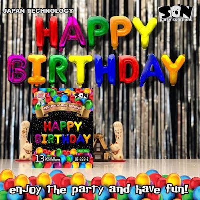 Balon Foil Huruf HAPPY BIRTHDAY Colorful SON (GZ 369-E)