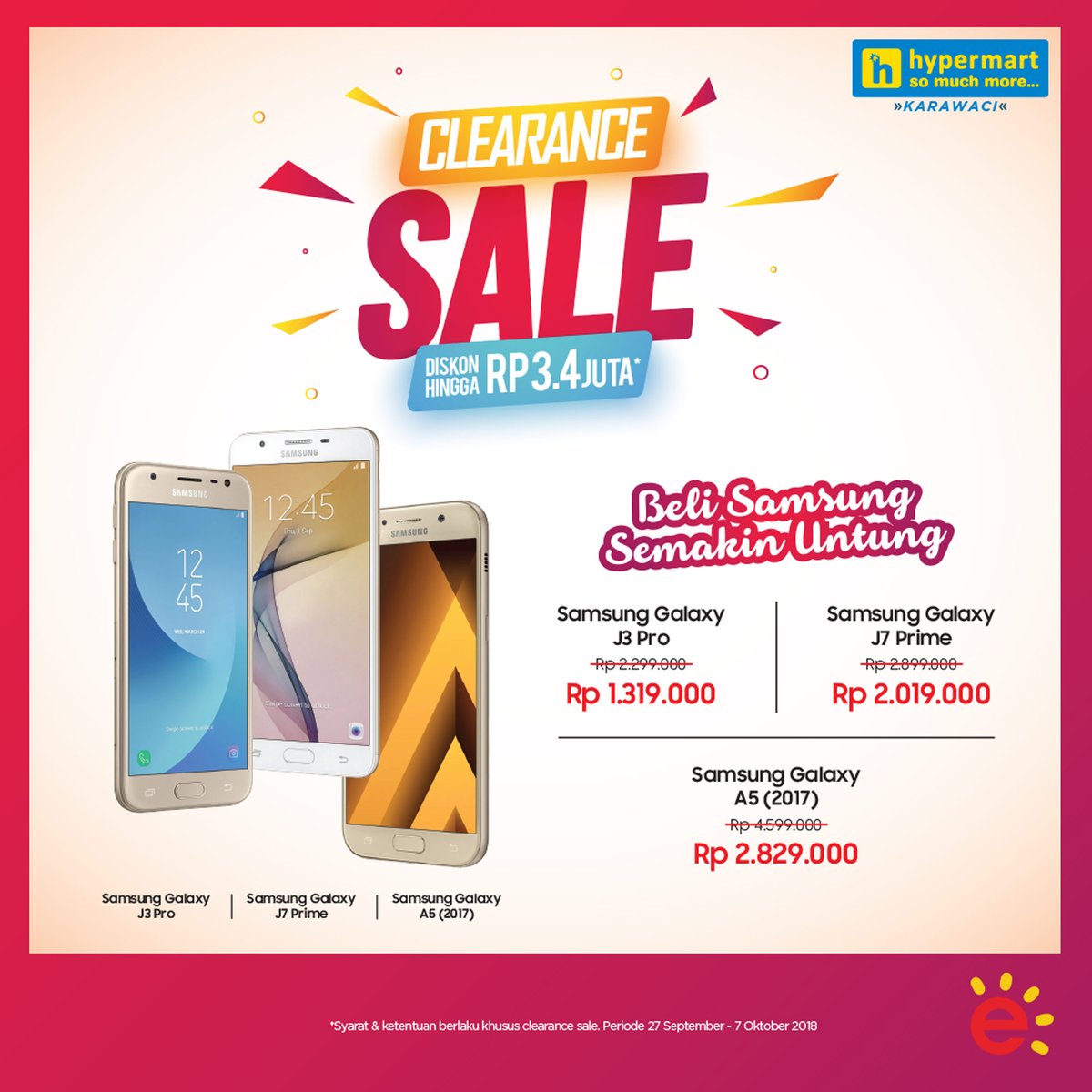 Erafone - Promo Clearance Sale s.d 3 Juta di Hypermart Karawaci (s.d 7 Okt 2018)