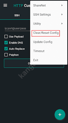klik clear/reset config